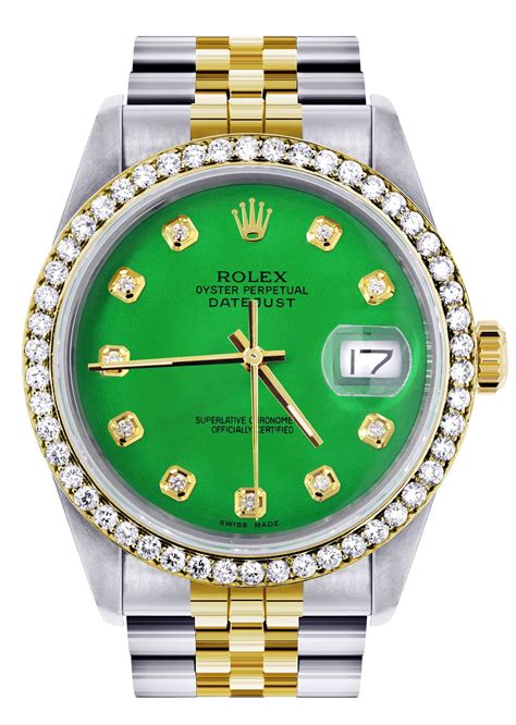 men gold rolex green face|Rolex gold with green dial.